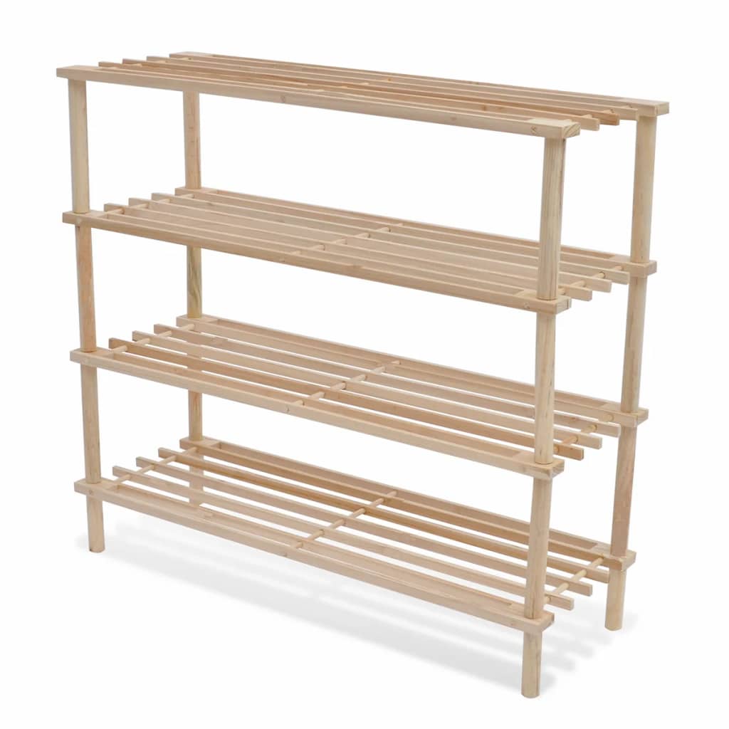 Vidaxl shoe racks with 4 shelves 2 pcs solid pinewood