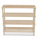 Vidaxl shoe racks with 4 shelves 2 pcs solid pinewood