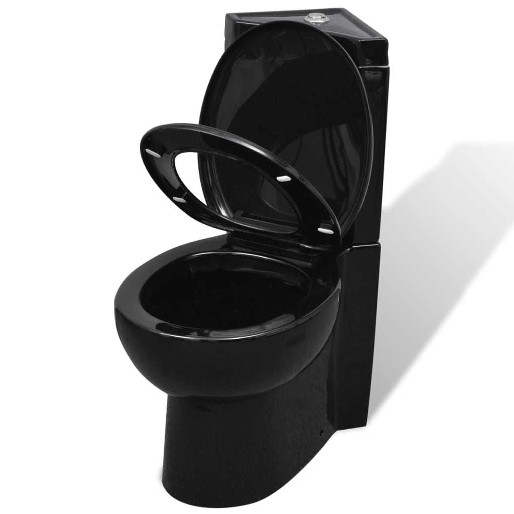 Vidaxl toilet corner model ceramic black