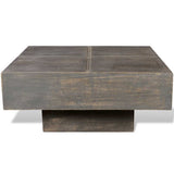 Vidaxl salontafel vierkant massief mangohout donkerbruin