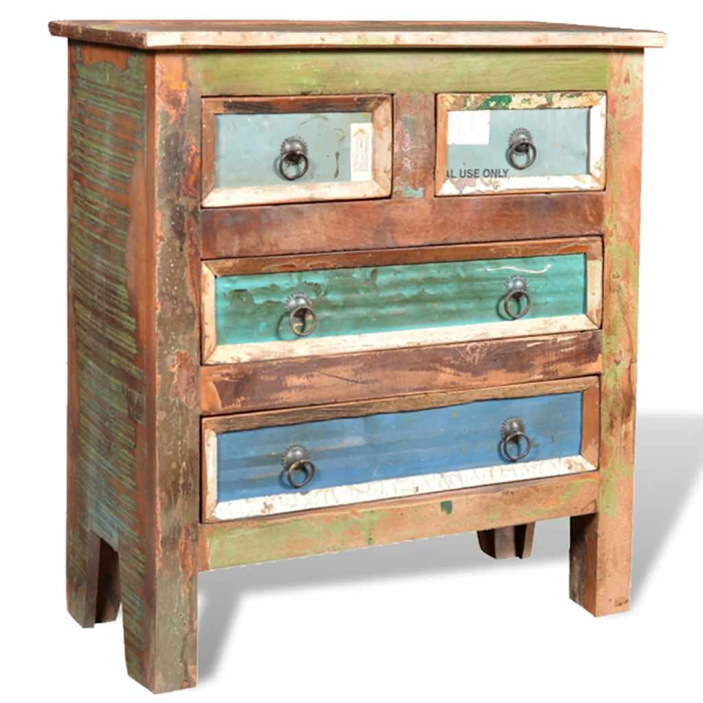 Vidaxl kast met 4 lades massief gerecycled hout