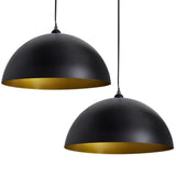 Lampes de plafond vidaxl 2 sts en hauteur réglable semi-circulaire noir