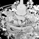 Chandelier Vidaxl avec paillettes sous forme de feuilles 21,5x30 cm argent