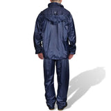 Vidaxl regenpak 2-delig met capuchon (mannen marineblauw maat xl)