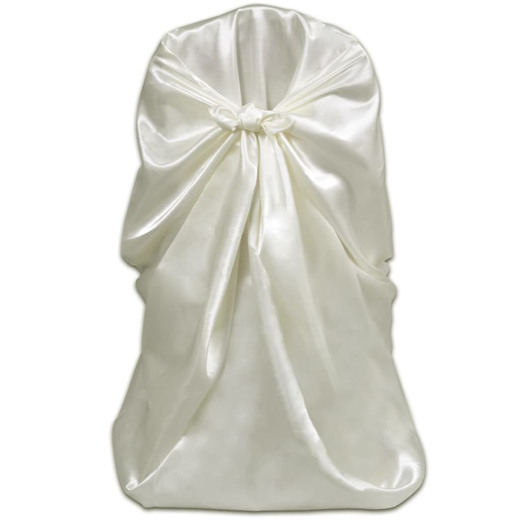 Crème de couverture de chaise de mariage Vidaxl (6 pièces)