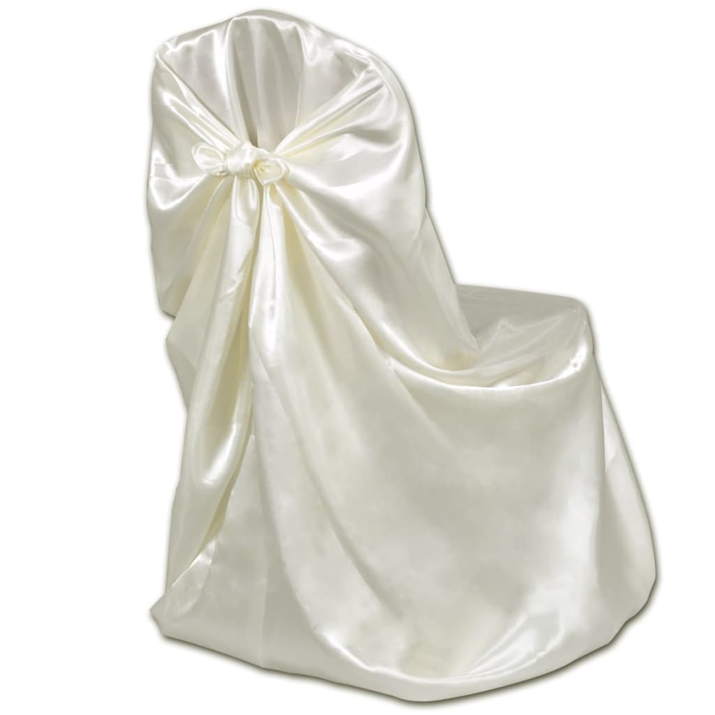 Crème de couverture de chaise de mariage Vidaxl (6 pièces)