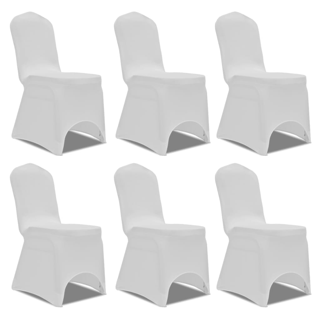 Couverture de chaise vidaxl extensible blanc (6 pièces)