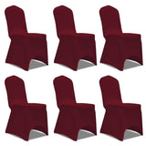 Couverture de chaise vidaxl stretch bordeaux rouge (6 pièces)