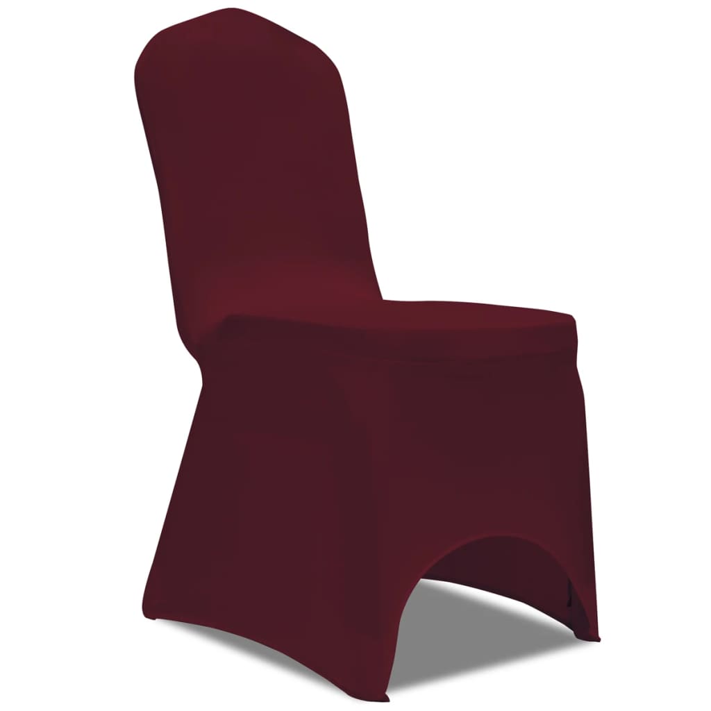 Couverture de chaise vidaxl stretch bordeaux rouge (6 pièces)