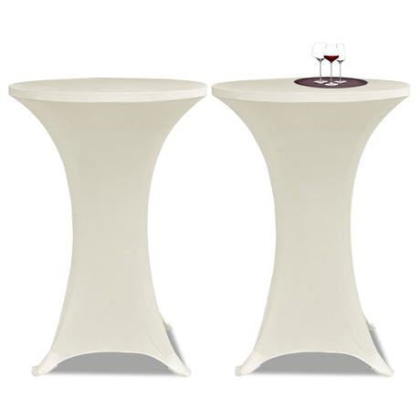 VIDAXL STIBLE Tischabdeckung Ø60cm Creme (2 Stücke)