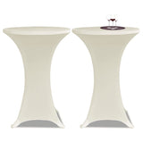 VIDAXL STIBLE TABEL COUND Ø80cm Sahne (2 Stücke)
