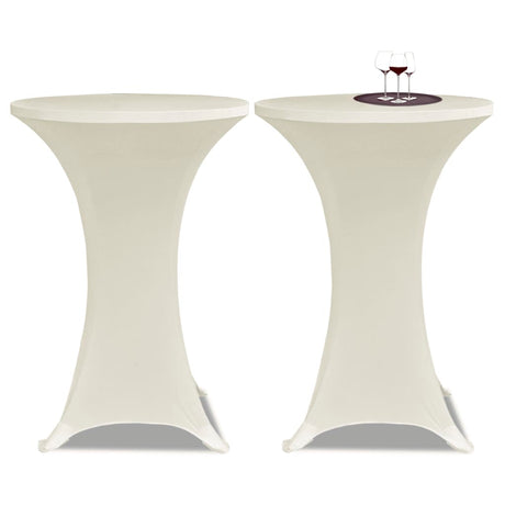 VIDAXL STIBLE TABEL COUND Ø80cm Sahne (2 Stücke)