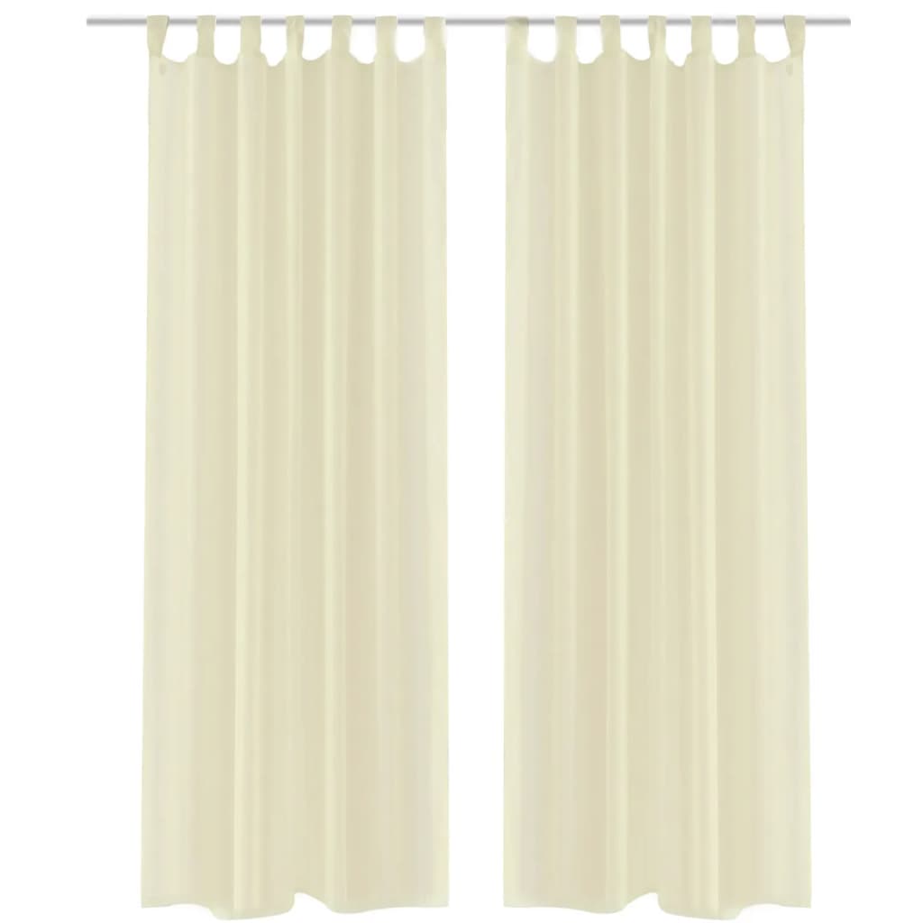 VIDAXL -Vorhänge 2 ST Translucent 140x225 cm Crème
