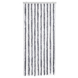 Vidaxl Fly Vorhang 90x220 cm Chenille grau und weiß