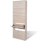 Vidaxl Shoe Cabinet Wood avec 5 compartiments de rangement Oak Look