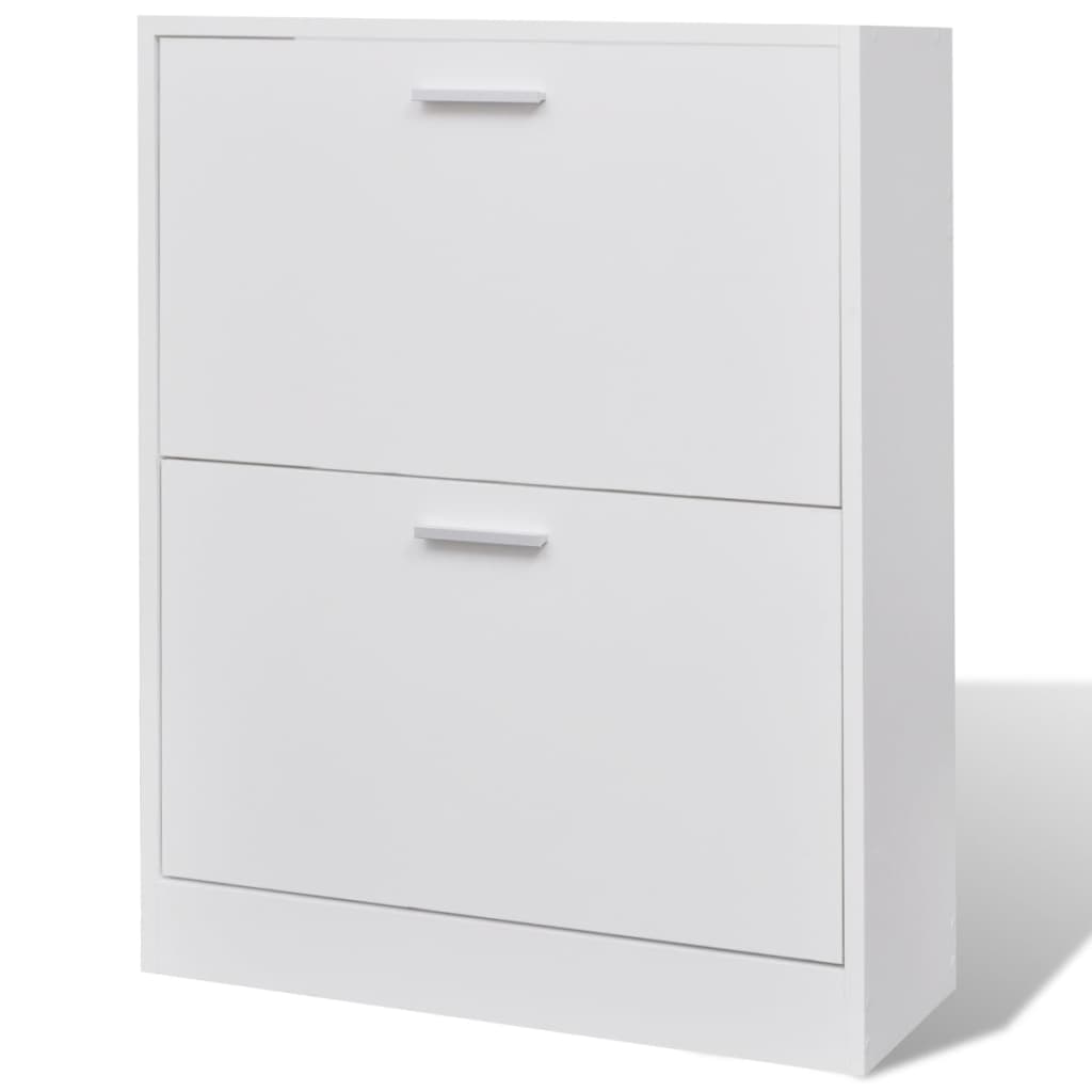 Armoire à chaussures Vidaxl avec 2 compartiments de bois blanc