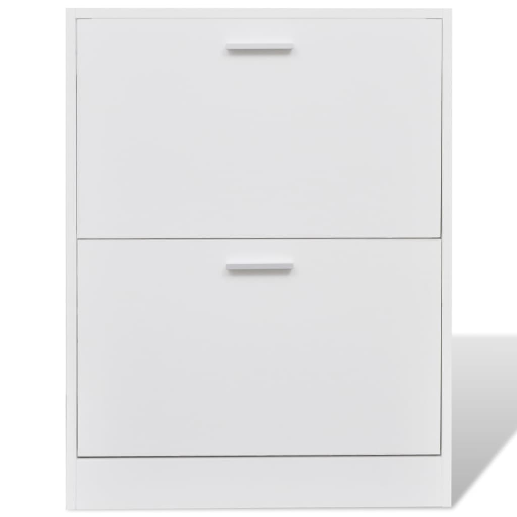 Armoire à chaussures Vidaxl avec 2 compartiments de bois blanc