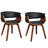 Vidaxl eetkamerstoelen 2 st gebogen hout en kunstleer