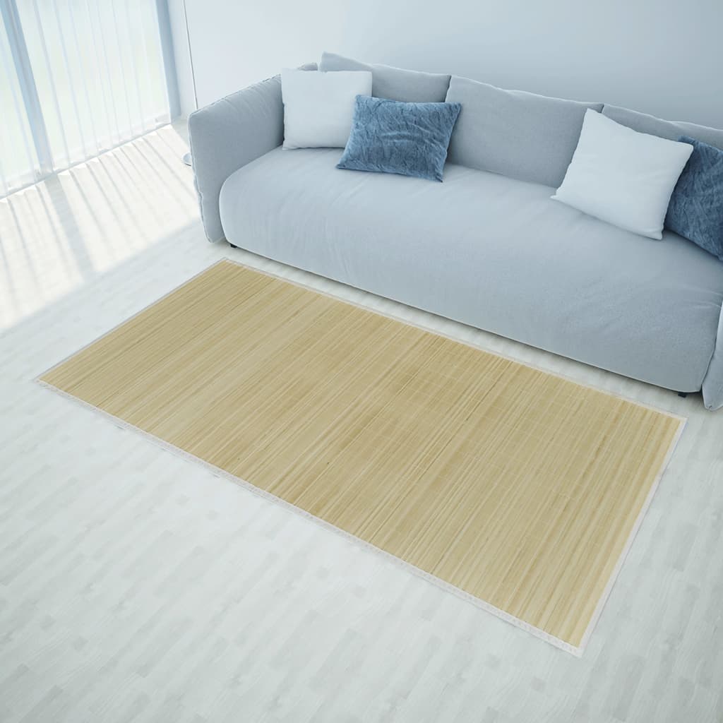 Vidaxl tappeto rettangolare 150x200 cm Bamboo naturale