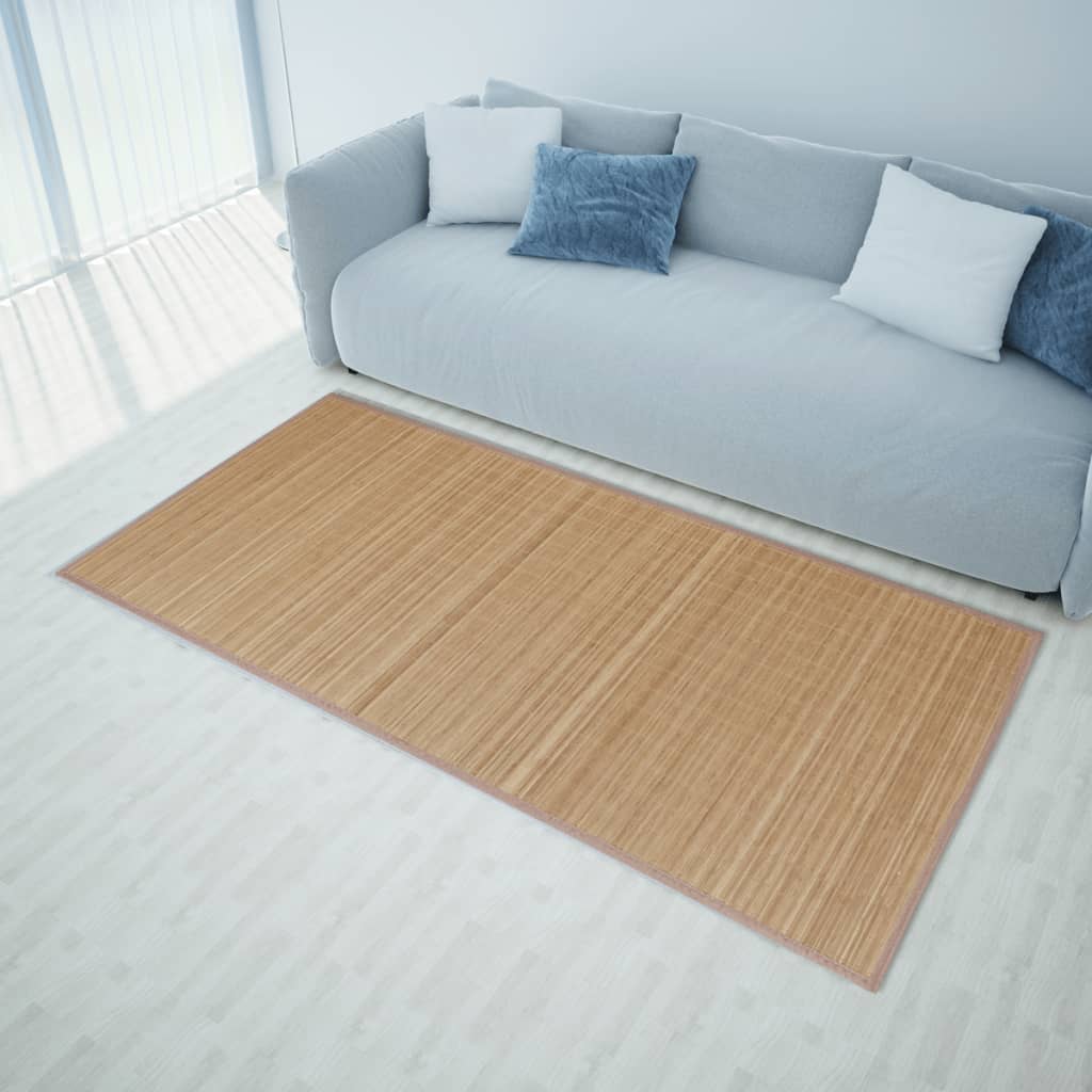 Vidaxl tappeto rettangolare 120x180 cm Bamboo marrone