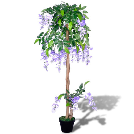 VIDAXL Künstliche Pflanze Blauer Regen mit Topf 120 cm
