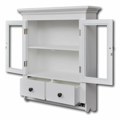 Vidaxl keukenbovenkast met glazen deur hout wit