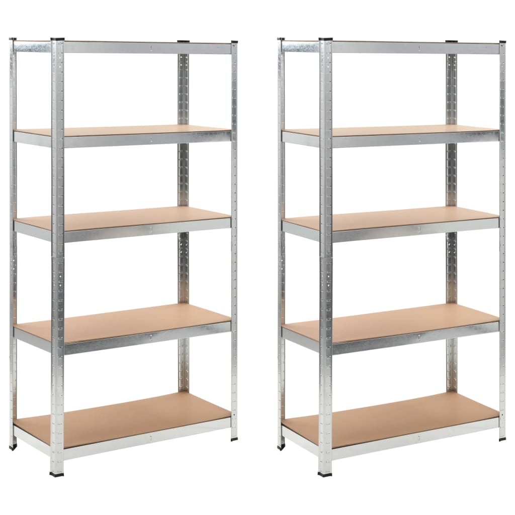 Vidaxl Storage rack in argento 2 pezzi