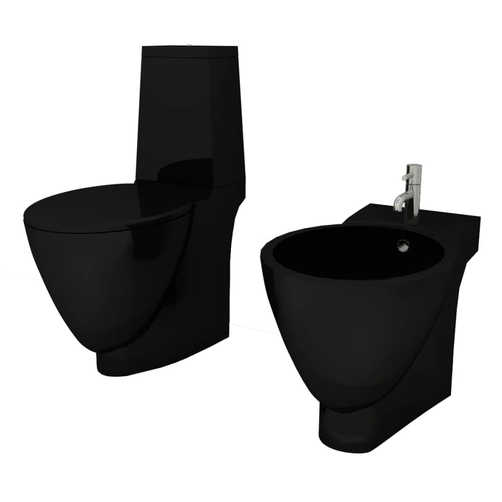 Bidaxl toaletter bidet set keramisk svart