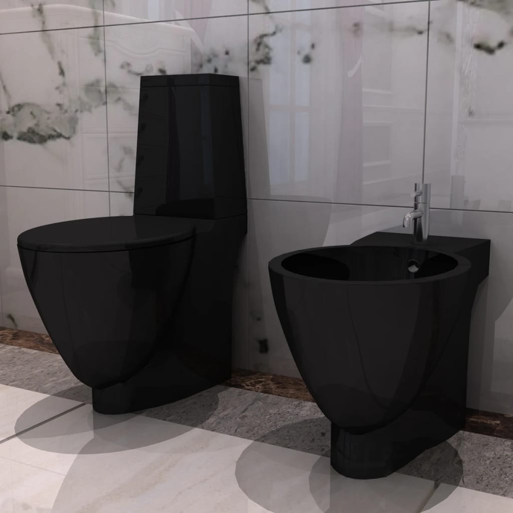 Bidaxl toaletter bidet set keramisk svart