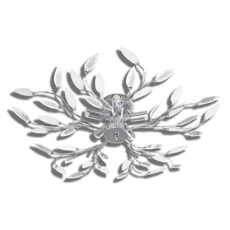 Vidaxl Deckenlampe mit Kristallblättern von Acryl 5xe14 Weiß