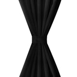 Vidaxl Micro-Satin-Vorhänge mit Ringen 140 x 225 cm 2 Stücke (schwarz)
