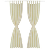 Vidaxl Mikrosatin-Vorhänge mit Ringen 140 x 175 cm 2 Stück (Creme)