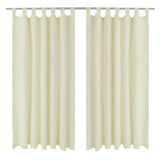 VidaXL Mikrosatin-Vorhänge mit Ringen 140 x 225 cm 2 Stück (Creme)