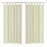 VidaXL Mikrosatin-Vorhänge mit Ringen 140 x 225 cm 2 Stück (Creme)