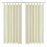 Vidaxl Micro-Satin Curtains with rings 140 x 225 cm 2 pieces (cream)