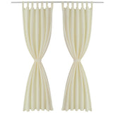 VidaXL Mikrosatin-Vorhänge mit Ringen 140 x 225 cm 2 Stück (Creme)