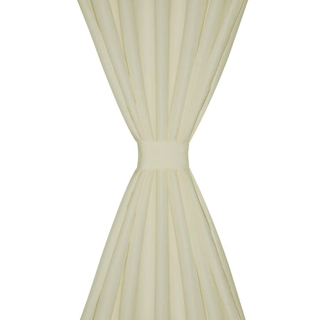 VidaXL Mikrosatin-Vorhänge mit Ringen 140 x 225 cm 2 Stück (Creme)