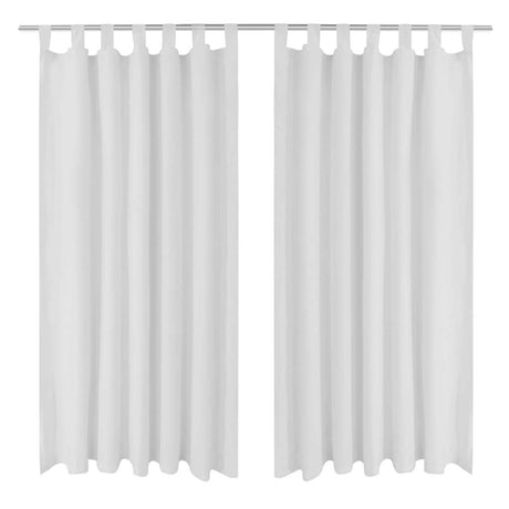 Vidaxl Mikrosatin-Vorhänge mit Ringen 140 x 175 cm 2 Stück (Creme)