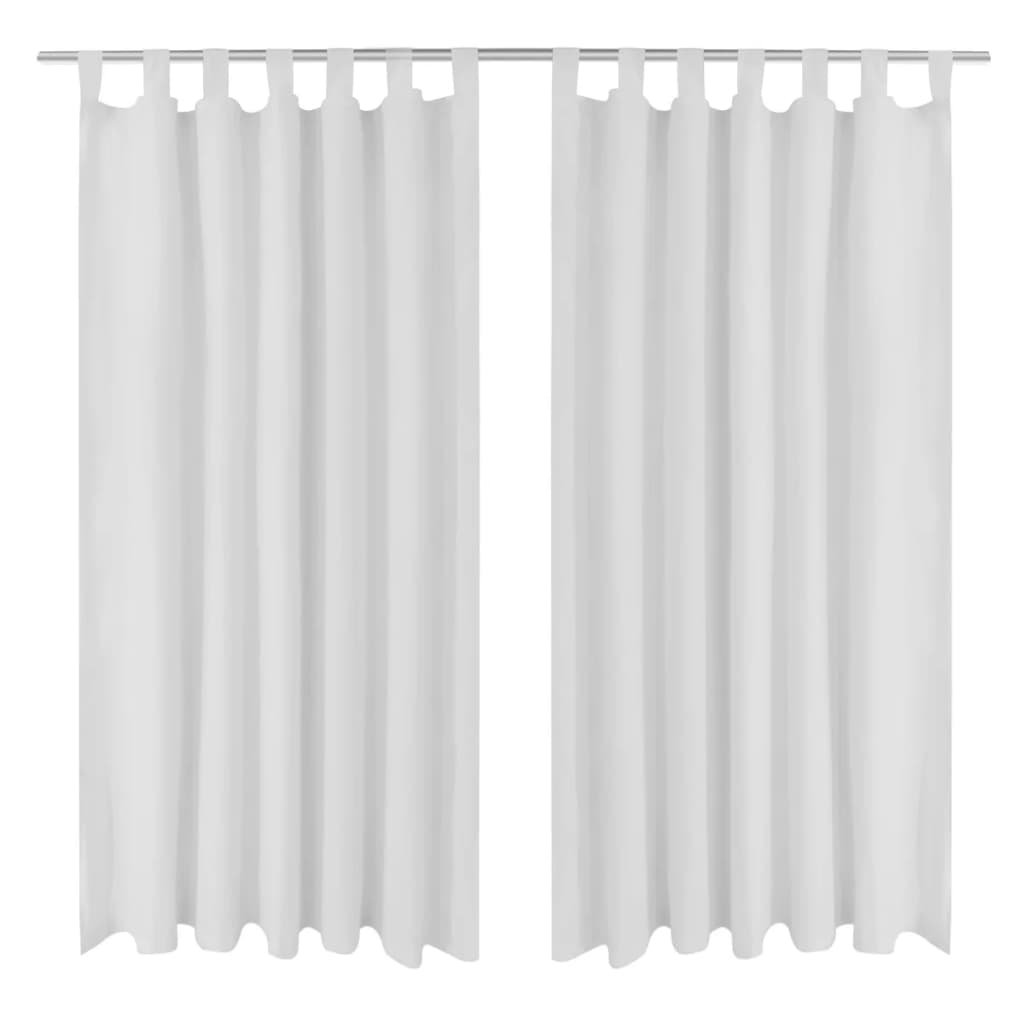 Vidaxl Mikrosatin-Vorhänge mit Ringen 140 x 175 cm 2 Stück (Creme)