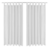 Vidaxl Mikrosatin-Vorhänge mit Ringen 140 x 175 cm 2 Stück (Creme)