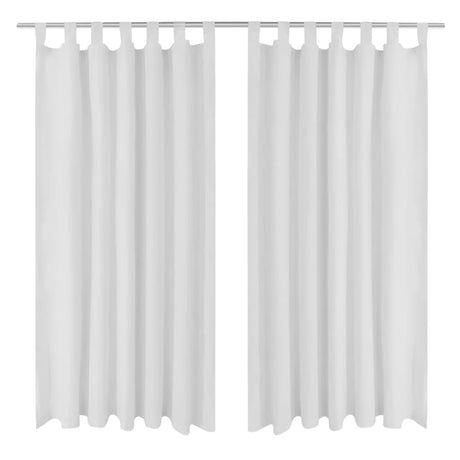Vidaxl Mikrosatin-Vorhänge mit Ringen 140 x 175 cm 2 Stück (Creme)
