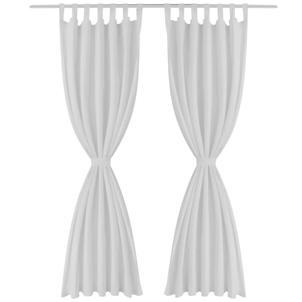 Vidaxl Mikrosatin-Vorhänge mit Ringen 140 x 175 cm 2 Stück (Creme)