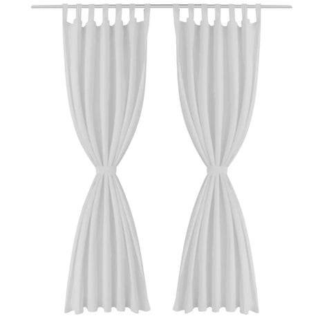 Vidaxl Mikrosatin-Vorhänge mit Ringen 140 x 175 cm 2 Stück (Creme)