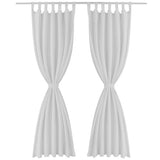 Vidaxl Micro-Satin-Vorhänge mit Ringen 140 x 245 cm 2 Stück (weiß)
