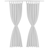 Vidaxl Micro-Satin Curtains with rings 140 x 245 cm 2 pieces (white)