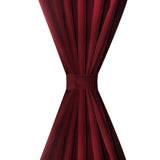 VIDAXL MICRO-SATIN-Vorhänge mit Ringen 140 x 175 cm 2 Stücke (Weinrot)