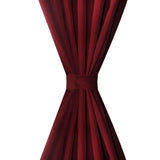 VIDAXL MICRO-SATIN-Vorhänge mit Ringen 140 x 225 cm 2 Stücke (Weinrot)