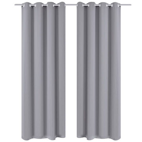 VIDAXL -Vorhänge mit Metallringen 135 x 245 cm 2 Stücke (grau)