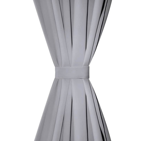 VIDAXL -Vorhänge mit Metallringen 135 x 245 cm 2 Stücke (grau)