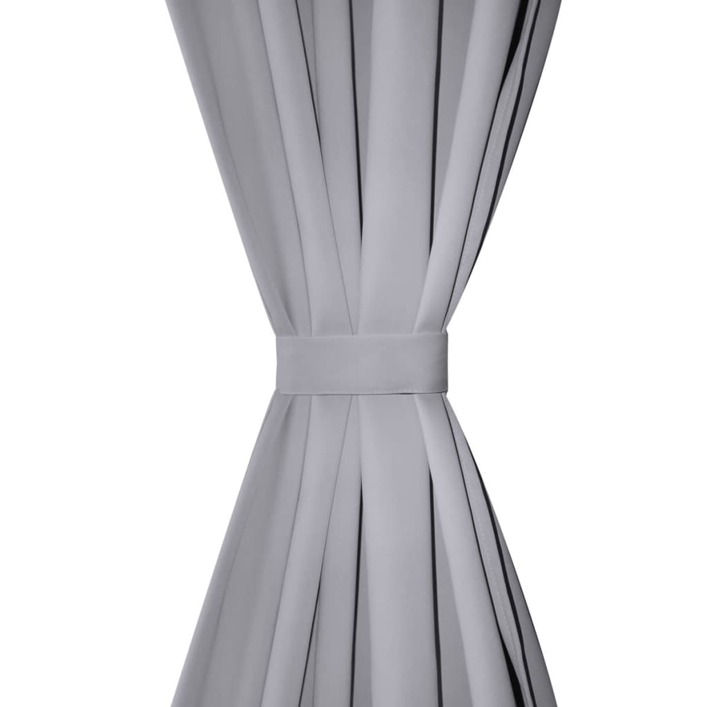 VIDAXL -Vorhänge mit Metallringen 135 x 245 cm 2 Stücke (grau)